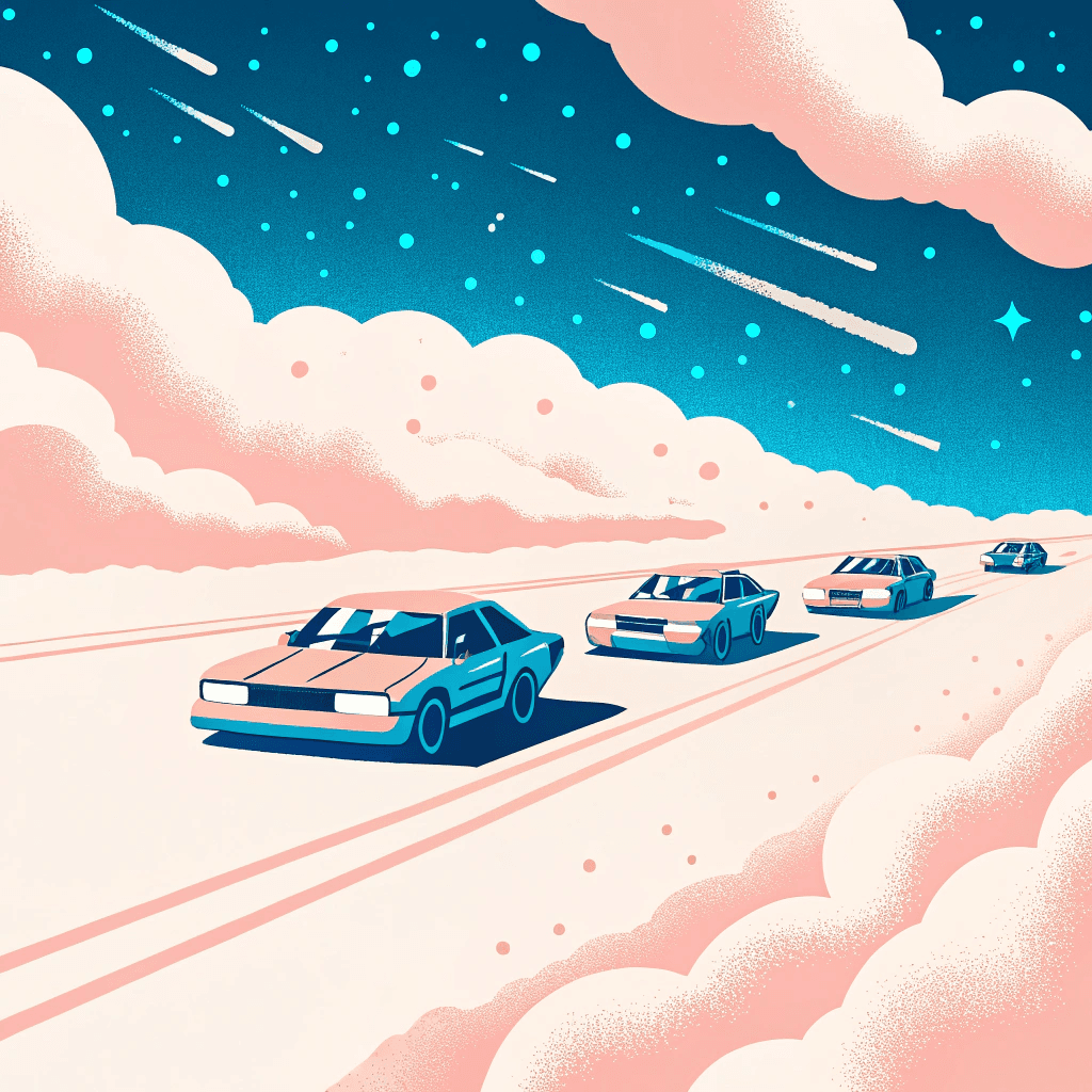 One car pulling far ahead of the competition