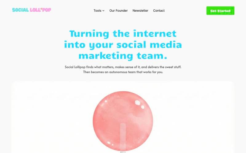 Screenshot of SocialLollipop.com