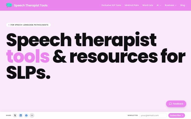 Screenshot of SpeechTherapistTools.com