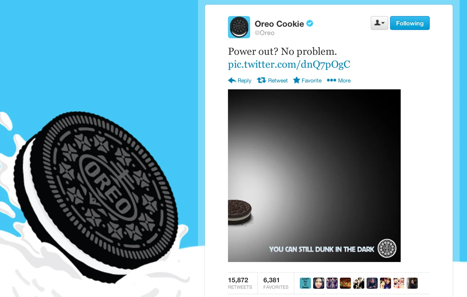 Oreo's Dunk in the Dark Super Bowl Tweet: I Was in the Room
