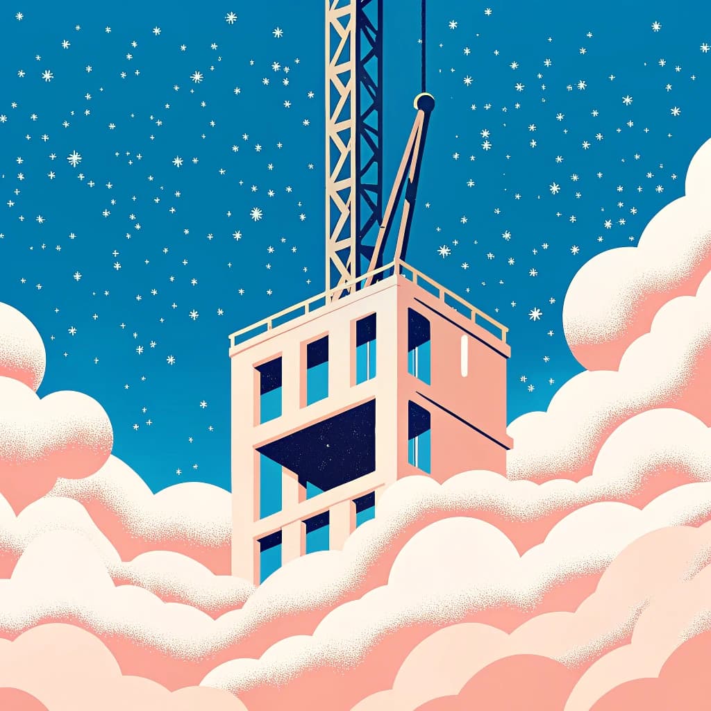 Construction building higher and higher