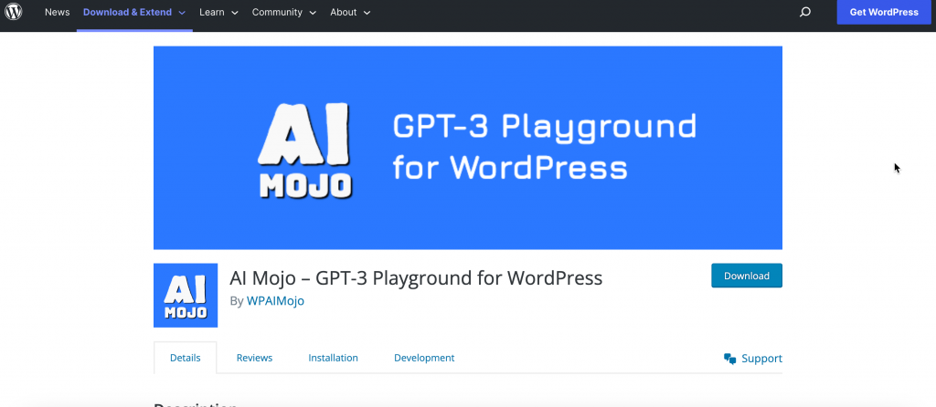 WordPress Plugin for Creating Content with AI — AI Mojo